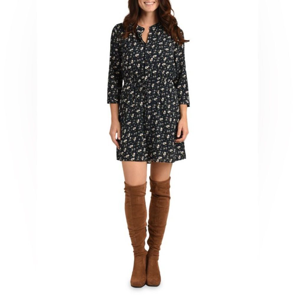 NWT DR2 BY DANIEL RAINN Floral Cinch low high Dress. Size Small Petite